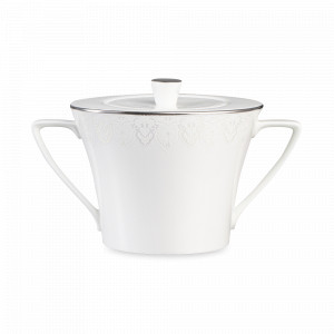 Сахарница , 340 мл, костяной фарфор, белый, декор, серия Аврора Жемчуг, NARUMI, Япония, NARUMI (Япония)