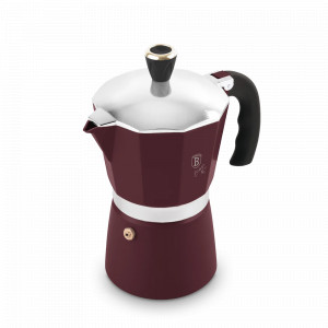 Кофеварка гейзерная, 150 мл на 3 чашки, пластик, матовый бордо, серия Leonardo, BERLINGER HAUS, Венгрия, BERLINGER HAUS (Венгрия)