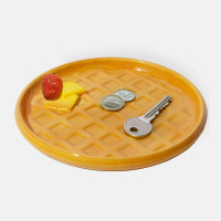 Поднос декоративный Waffle, 16.5 см, керамика, желтый, серия Good Morning, DOIY, Испания_00822830067048936772.jpg