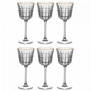 Набор из 6-ти бокалов для вина Gold, 350 мл, хрустальное стекло, позолота, серия Rendez-vous, CRISTAL D ARQUES, Франция, Фужеры для вина