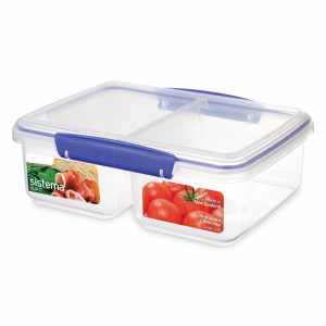 Контейнер двойной, 2 л, пластик, синий, серия Klip It, SISTEMA, Новая Зеландия, SISTEMA (Новая Зеландия)