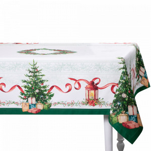 Скатерть прямоугольная, 168 х 450 см, хлопок, белый, рисунок, серия Елочка, MIX&amp;MATCH HOME, Китай, Скидки до -25% на фарфор MIX&MATCH