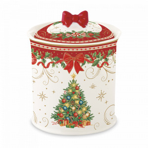 Банка для хранения, 11 см, 500 мл, фарфор, серия Christmas Heritage, EASY LIFE (R2S), Италия, Емкости для хранения