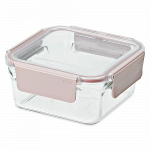 Контейнер квадратный стеклянный, 1.13 л, стекло, розовый, GLASSLOCK, Корея, GLASSLOCK (Корея)