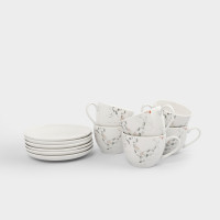 Набор из 6-ти чайных пар Цветы и листья, 12 предметов, 220 мл, фарфор, белый, декор, серия Primrose, ANNA LAFARG, Китай_00822620050355249437.jpg