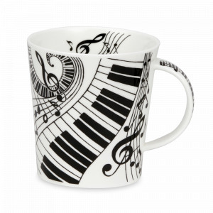 Кружка «Пианино», 320 мл, костяной фарфор, белый, декор, серия Lomond, DUNOON, Великобритания, DUNOON (Великобритания)