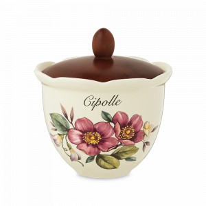 Банка для хранения сыпучих продуктов, 750 мл, керамика, дерево, декор, серия Petali Di Primavera, NUOVA CER, Италия, NUOVA CER (Италия)