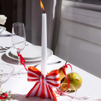 Подсвечник - бант, 11 х 12 см, керамика, красный, белый, серия Bow, DOIY, Испания_00821710053706544330.jpg