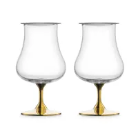 Набор из 2-х бокалов для крепких напитков, 220 мл, декор - золотой, хрустально стекло, серия Gentleman, EISCH, Германия, 