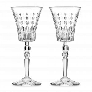 Набор из 2-х бокалов для вина, 210 мл, хрустальное стекло, серия Marilyn, RCR, Италия, Фужеры для вина