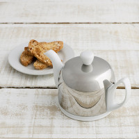 Чайник заварочный с колпаком, 450 мл, фарфор, нержавеющая сталь, белый, серия Salam, GUY DEGRENNE, Франция_00802430053038803303.jpg