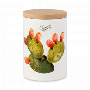 Банка для хранения сыпучих продуктов, 800 мл, керамика, дерево, декор, серия Cactus, NUOVA CER, Италия, NUOVA CER (Италия)