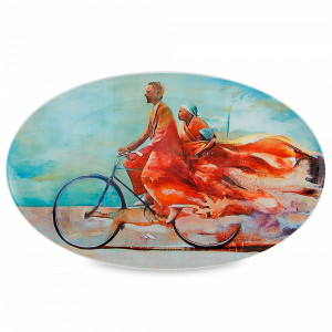 Тарелка декоративная овальная Emergencia, 39 х 24 см, фарфор, декор, серия Ilustradores Internacionais, VISTA ALEGRE, Португалия, Тарелки декоративные премиум