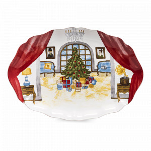 Блюдо овальное White, 40 х 28 см, керамика, белый, декор, серия The Nutcracker, COSTA NOVA, Португалия, Блюда сервировочные COSTA NOVA