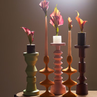 Подсвечник на одну свечу, 36 см, металл, розовый, серия Vivlend, BERGENSON BJORN, Великобритания_00813860064217845198.jpg