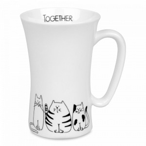 Кружка «Забавные кошки», 630 мл, костяной фарфор, белый, KOENITZ, Германия, Большие кружки