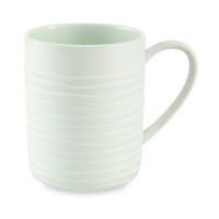 Кружка , 380 мл, фарфор, мятный, рельеф, серия Волна, DECOR DE TABLE, Россия