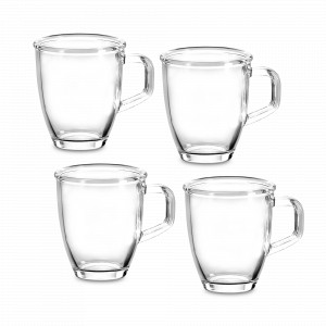Набор из 4-х кружек, 375 мл, стекло, прозрачный, GLASSLOCK, Корея, GLASSLOCK (Корея)