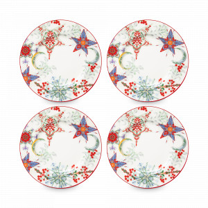 Набор из 4-х тарелок десертных, 20.5 см, фарфор, белый, декор, серия Счастливая Звезда, MIX&amp;MATCH HOME, Китай, MIX & MATCH (Народная Республика Бангладеш)