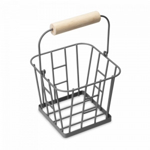 Корзина для хранения яиц, 16 х 13.5 см, металл, дерево, серый, серия Living Nostalgia, KITCHEN CRAFT, Великобритания, Органайзеры для хранения