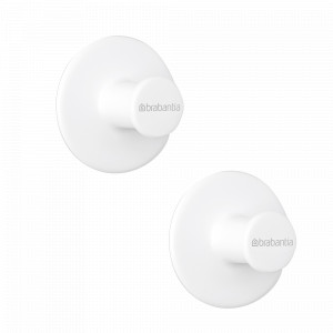 Набор крючков для полотенец, 2 предмета, 4.8 см, пластик, белый, серия ReNew, BRABANTIA, Бельгия, ReNew BRABANTIA