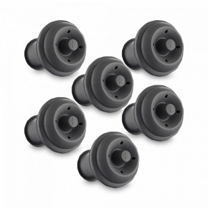 Набор из 6-ти силиконовых пробок для вакуумного насоса, размер: 4 х 3,2 см, материал: силикон, цвет: серый, VACU VIN, Нидерланды, VACU VIN (Нидерланды)