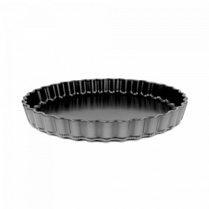 Форма для запекания круглая волнистая BOR Redonda Grey, 27 см, 1.3 л, борсиликатное стекло, серый, VITRINOR, Испания, Посуда антипригарная