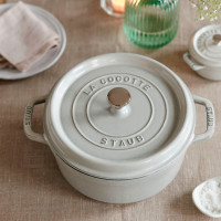 Кокот круглый, 3,8 л, 24 см, чугун, цвет: белый трюфель, серия La Cocotte, STAUB, Франция_00799450057454029216.jpg