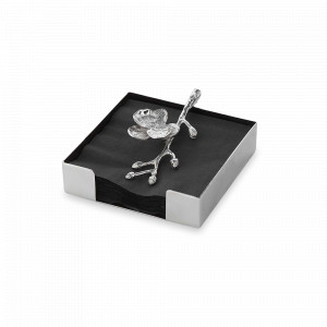 Подставка для салфеток «Белая орхидея», 13,3 х 13,3 х 4,4 см, нержавеющая сталь, серебристый, серия White Orchid, MICHAEL ARAM, США, MICHAEL ARAM (США)