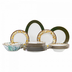 Сервиз столовый на 6 персон, 20 предметов, фарфор, декор, серия Сафари, MIX&amp;MATCH HOME, Китай, MIX & MATCH (Народная Республика Бангладеш)
