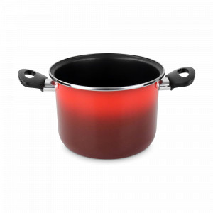 Кастрюля высокая, 22 см, сталь, стеклоэмаль, красный, серия Sfumatto, VITRINOR, Испания, Посуда антипригарная