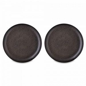 Набор закусочных тарелок, 2 предмета, 21 см, керамика, черный, серия Dots, LIBERTY JONES, Россия, Наборы тарелок для кухни