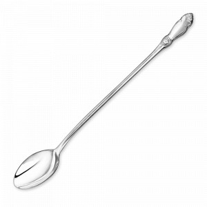 Ложка кофейная «Серебряная роза», 23 см, нейзильбер, посеребрение, серия Столовые приборы, Кольчугинский Мельхиор, Россия, Кованые столовые приборы