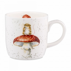 Кружка «Забавная фауна Хомяк и мухомор», 310 мл, костяной фарфор, белый, декор, серия Wrendale Designs, ROYAL WORCESTER, Великобритания, ROYAL WORCESTER (Великобритания)