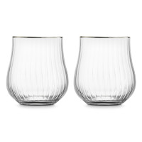 Набор из 2-х стаканов для воды, 400 мл, декор - платиновый, хрустальное стекло, серия Rising, EISCH, Германия