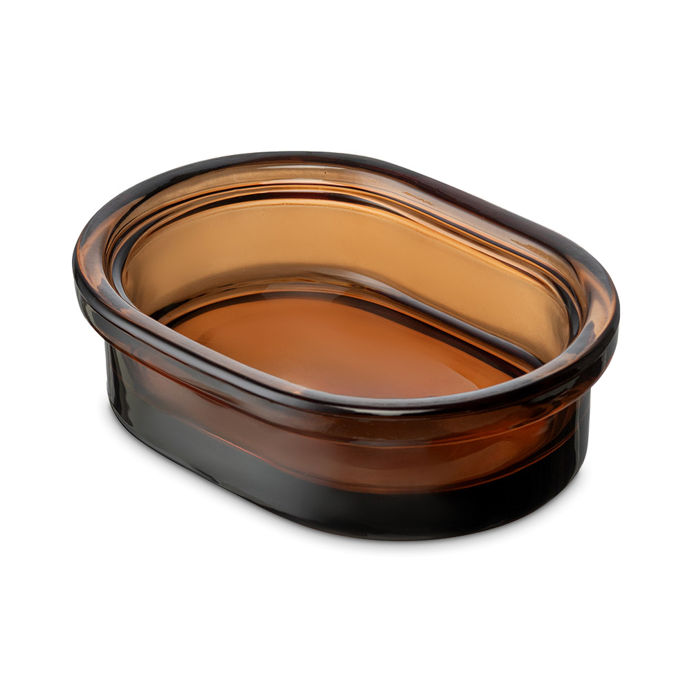 Мыльница Amber, 10 х 13 см, стекло, янтарный, серия Bath, BERGENSON BJORN, Великобритания
