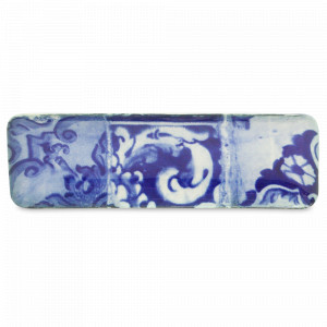 Блюдо прямоугольное Blue Tile, 36.8 х 12.2 см, керамика, белый, серия Lisboa, COSTA NOVA, Португалия, Блюда сервировочные, менажницы