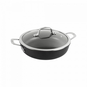 Алюминиевый сотейник с антипригарным покрытием, с двумя ручками, 28 см, стекло, черный, серия Alba, BALLARINI, Италия, BALLARINI (Италия)