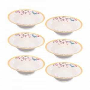 Набор из 6-ти порционных салатников Gold, 14 см, фарфор, белый, декор, серия PBC-Carinzia, FALKENPORZELLAN, Германия, Наборы фарфоровых салатников