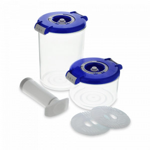 Набор из 2-х вакуумных контейнеров и насоса, тритан, синий, серия RD-Round, STATUS, Словения, STATUS (Словения)