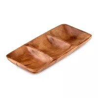 Менажница трехсекционная Organic, 23 х 11 см, акация, коричневый, WALMER, Великобритания, 