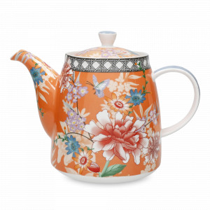 Чайник заварочный, 1 л, фарфор, оранжевый, декор, серия London Pottery, KITCHEN CRAFT, Великобритания, Английские заварочные чайники