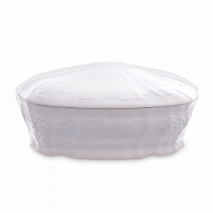 Конфетница с крышкой, 2.1 л, фарфор, белый, серия Недекорированный, BERNADOTTE, Чехия, Конфетницы