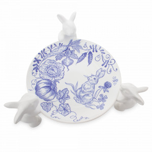 Блюдо сервировочное «Воришки», 23,5 см, фарфор, белый с росписью &quot;Дачный пикник&quot;, серия Воришки, CLAYSTREET, Россия, CLAYSTREET (Россия)