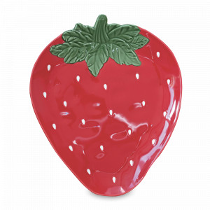 Тарелка закусочная Клубника, 26 х 21 см, фарфор, серия Jardin Des Fraises, EASY LIFE (R2S), Италия, Jardin Des Fraises EASY LIFE R2S