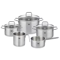 Набор посуды 8 предметов: 3 кастрюли, 1 ковш, 1 ковш для молока, 3 стеклянные крышки, серия Citrin, ELO, Германия, 