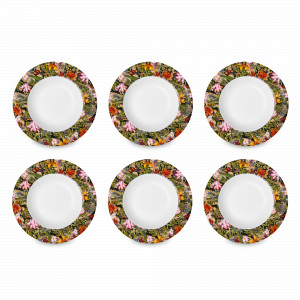 Набор из 6-ти тарелок суповых, 23 см, фарфор, белый, декор, серия Майя, MIX&amp;MATCH HOME, Китай, MIX & MATCH (Народная Республика Бангладеш)