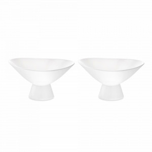 Набор из 2-х креманок, 230 мл, костяной фарфор, белый, серия Плиссе, DECOR DE TABLE, Россия, Наборы креманок