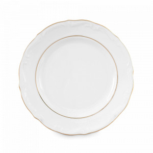 Тарелка десертная, 19 см, фарфор, белый, золотая отводка, серия Classic, REPAST, Чехия, Тарелки REPAST