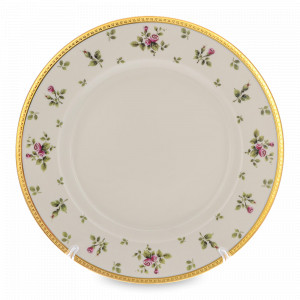Блюдо круглое Creme Gold, 32 см, фарфор, белый, декор, серия Constanza Primavera, FALKENPORZELLAN, Германия, Блюда из фарфора